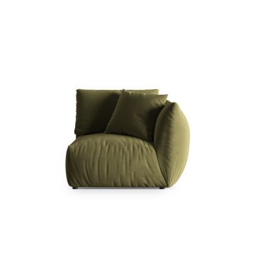Modul dreapta pentru canapea, 1 loc, Chris-184, Micadoni Home, 110x100x80 cm, catifea, verde deschis