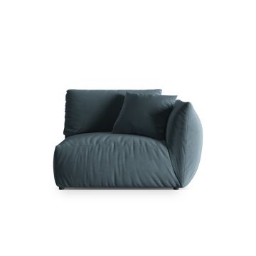 Modul dreapta pentru canapea, 1 loc, Chris-184, Micadoni Home, 130x100x80 cm, catifea, albastru pastel