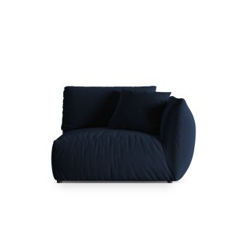 Modul dreapta pentru canapea, 1 loc, Chris-184, Micadoni Home, 130x100x80 cm, catifea, albastru regal
