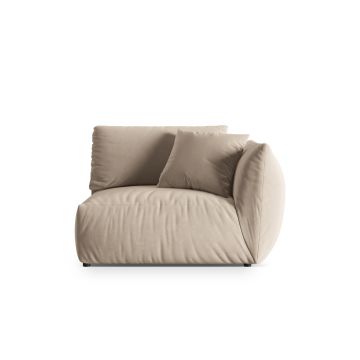 Modul dreapta pentru canapea, 1 loc, Chris-184, Micadoni Home, 130x100x80 cm, catifea, ecru