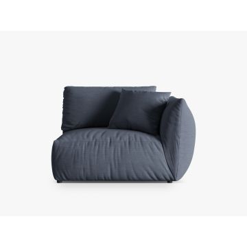 Modul dreapta pentru canapea, 1 loc, Chris-259, Micadoni Home, 130x100x80 cm, tesatura structurata chenille, albastru muted