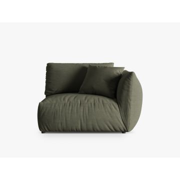 Modul dreapta pentru canapea, 1 loc, Chris-259, Micadoni Home, 130x100x80 cm, tesatura structurata chenille, verde deschis