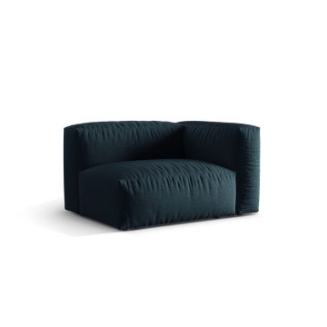 Modul dreapta pentru canapea, 1 loc, Martina-169, Micadoni Home, 121x106x75 cm, tesatura structurata catifelata, albastru jeans