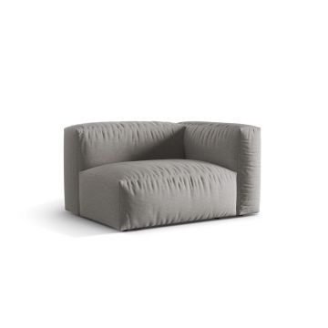Modul dreapta pentru canapea, 1 loc, Martina-169, Micadoni Home, 121x106x75 cm, tesatura structurata catifelata, gri deschis