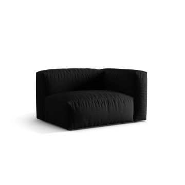 Modul dreapta pentru canapea, 1 loc, Martina-169, Micadoni Home, 121x106x75 cm, tesatura structurata catifelata, negru