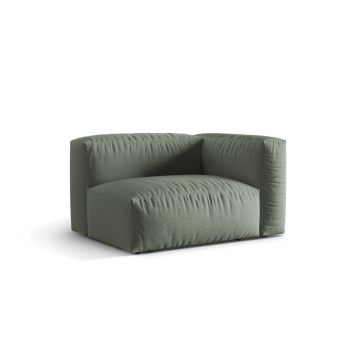 Modul dreapta pentru canapea, 1 loc, Martina-169, Micadoni Home, 121x106x75 cm, tesatura structurata catifelata, verde muschi