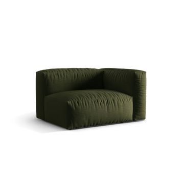 Modul dreapta pentru canapea, 1 loc, Martina-169, Micadoni Home, 121x106x75 cm, tesatura structurata catifelata, verde