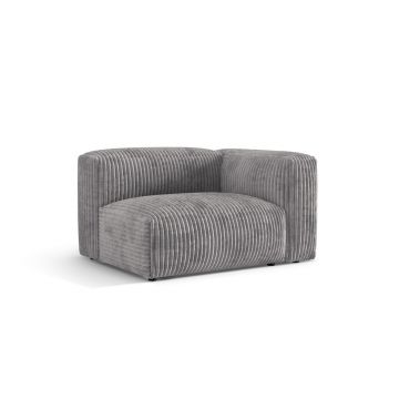 Modul dreapta pentru canapea, 1 loc, Martina-212, Micadoni Home, 121x106x75 cm, velur, gri deschis