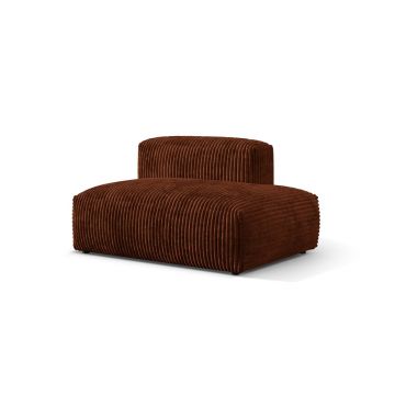 Modul dreapta pentru canapea, 2 locuri, Martina-212, Micadoni Home, 133x106x75 cm, velur, caramiziu