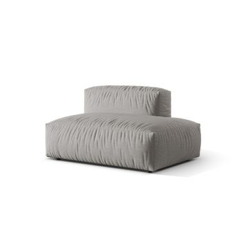 Modul dreapta pentru canapea, 2 locuri, Martina-169, Micadoni Home, 133x106x75 cm, tesatura structurata catifelata, gri deschis