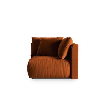 Modul pentru canapea, 1 loc, Chris-184, Micadoni Home, 100x100x80 cm, catifea, teracota