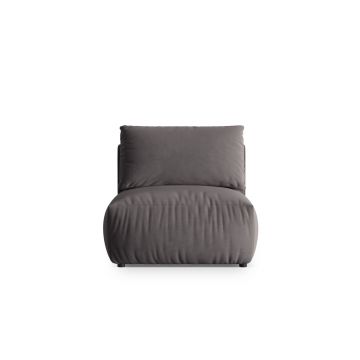 Modul pentru canapea, 1 loc, Chris-184, Micadoni Home, 100x85x80 cm, catifea, gri inchis
