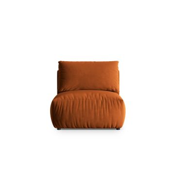 Modul pentru canapea, 1 loc, Chris-184, Micadoni Home, 100x85x80 cm, catifea, teracota