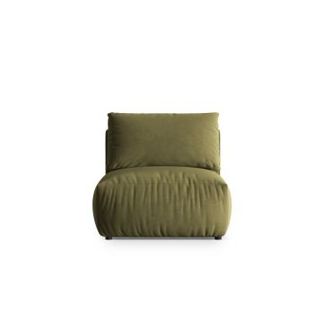 Modul pentru canapea, 1 loc, Chris-184, Micadoni Home, 100x85x80 cm, catifea, verde deschis