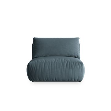 Modul pentru canapea, 1 loc, Chris-184, Micadoni Home, 105x100x80 cm, catifea, albastru pastel