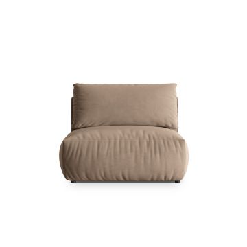 Modul pentru canapea, 1 loc, Chris-184, Micadoni Home, 105x100x80 cm, catifea, maro deschis