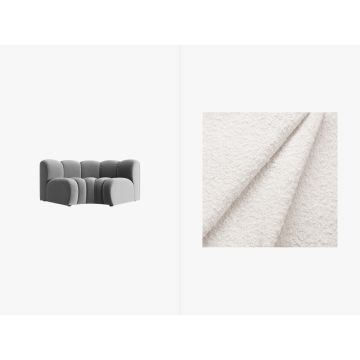 Modul pentru canapea, 1 loc, Lupine-101, Micadoni Home, 185x95x70 cm, tesatura boucle, alb