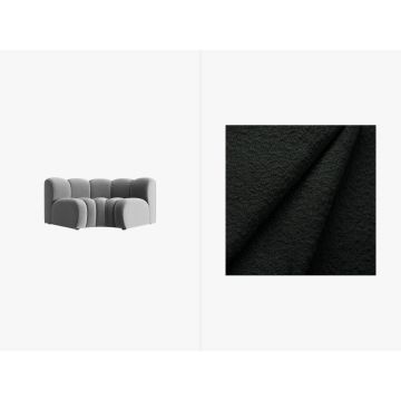 Modul pentru canapea, 1 loc, Lupine-101, Micadoni Home, 185x95x70 cm, tesatura boucle, negru