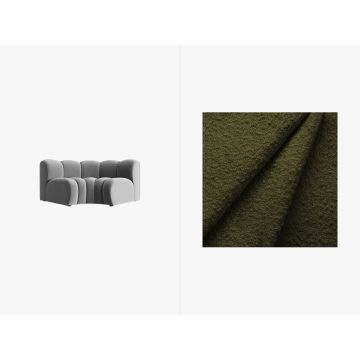 Modul pentru canapea, 1 loc, Lupine-101, Micadoni Home, 185x95x70 cm, tesatura boucle, oliv inchis