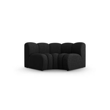 Modul pentru canapea, 1 loc, Lupine-140, Micadoni Home, 185x95x70 cm, tesatura chenille din poliester, negru
