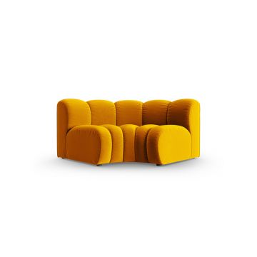 Modul pentru canapea, 1 loc, Lupine-44, Micadoni Home, 185x95x70 cm, catifea, galben