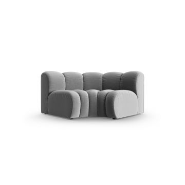 Modul pentru canapea, 1 loc, Lupine-44, Micadoni Home, 185x95x70 cm, catifea, gri