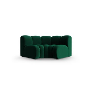 Modul pentru canapea, 1 loc, Lupine-44, Micadoni Home, 185x95x70 cm, catifea, verde bottle