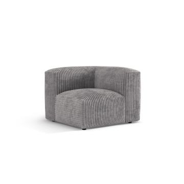 Modul pentru canapea, 1 loc, Martina-212, Micadoni Home, 100x100x75 cm, velur, gri deschis