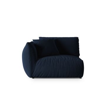 Modul stanga pentru canapea, 1 loc, Chris-184, Micadoni Home, 130x100x80 cm, catifea, albastru regal