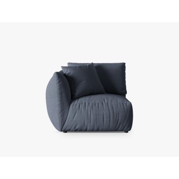 Modul stanga pentru canapea, 1 loc, Chris-259, Micadoni Home, 110x100x80 cm, tesatura structurata chenille, albastru muted