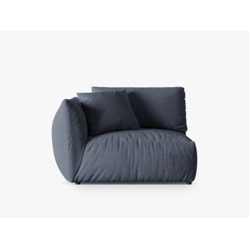 Modul stanga pentru canapea, 1 loc, Chris-259, Micadoni Home, 130x100x80 cm, tesatura structurata chenille, albastru muted