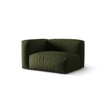 Modul stanga pentru canapea, 1 loc, Martina-169, Micadoni Home, 121x106x75 cm, tesatura structurata catifelata, verde