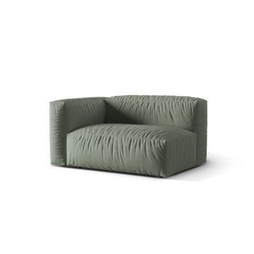 Modul stanga pentru canapea, 1 loc, Martina-169, Micadoni Home, 160x106x75 cm, tesatura structurata catifelata, verde muschi
