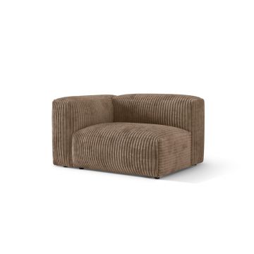 Modul stanga pentru canapea, 1 loc, Martina-212, Micadoni Home, 121x106x75 cm, velur, maro ghinda