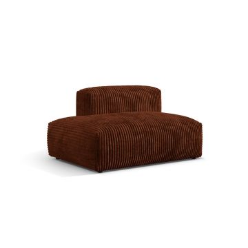 Modul stanga pentru canapea, 2 locuri, Martina-212, Micadoni Home, 133x106x75 cm, velur, caramiziu