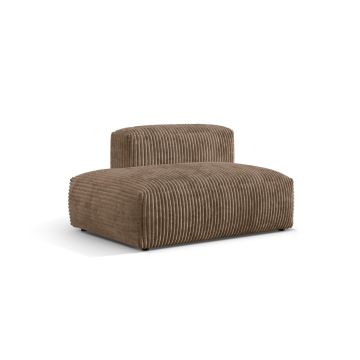 Modul stanga pentru canapea, 2 locuri, Martina-212, Micadoni Home, 133x106x75 cm, velur, maro ghinda