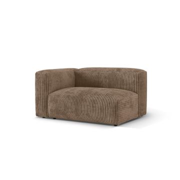 Modul stanga pentru canapea, 1 loc, Martina-212, Micadoni Home, 160x106x75 cm, velur, maro ghinda