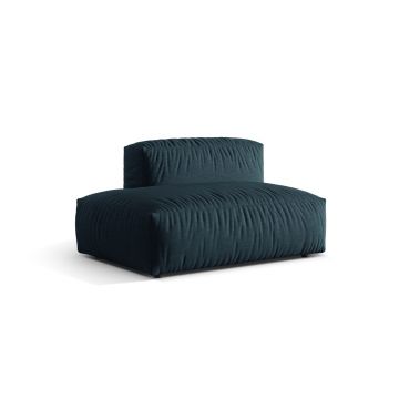 Modul stanga pentru canapea, 2 locuri, Martina-169, Micadoni Home, 133x106x75 cm, tesatura structurata catifelata, albastru jeans