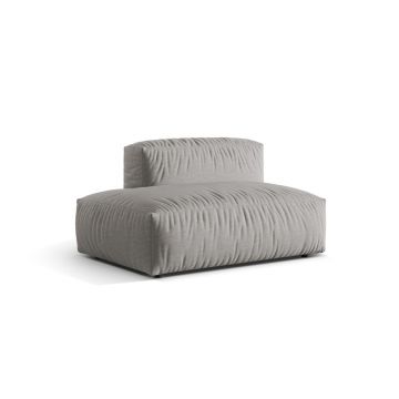 Modul stanga pentru canapea, 2 locuri, Martina-169, Micadoni Home, 133x106x75 cm, tesatura structurata catifelata, gri deschis
