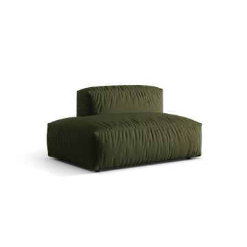 Modul stanga pentru canapea, 2 locuri, Martina-169, Micadoni Home, 133x106x75 cm, tesatura structurata catifelata, verde