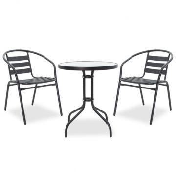 Set Masa si Scaune Gradina Tade-Watson 3 Piese Negru