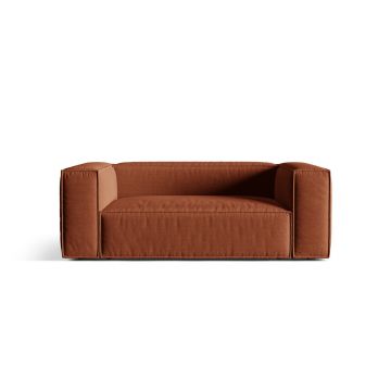 Canapea 2 locuri, Nuria-215, Micadoni Home, 170x110x72 cm, tesatura structurata chenille, caramiziu