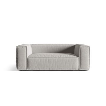 Canapea 2 locuri, Nuria-215, Micadoni Home, 170x110x72 cm, tesatura structurata chenille, gri deschis