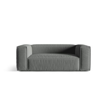 Canapea 2 locuri, Nuria-215, Micadoni Home, 170x110x72 cm, tesatura structurata chenille, gri