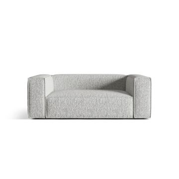 Canapea 2 locuri, Nuria-260, Micadoni Home, 170x110x72 cm, tesatura boucle, argintiu