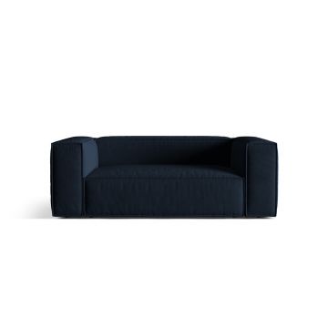 Canapea 2 locuri, Nuria-88, Micadoni Home, 170x110x72 cm, catifea, albastru inchis