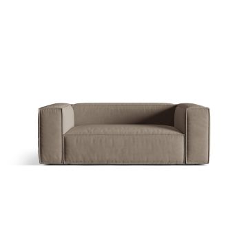 Canapea 2 locuri, Nuria-88, Micadoni Home, 170x110x72 cm, catifea, gri beton