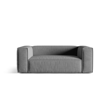 Canapea 2 locuri, Nuria-88, Micadoni Home, 170x110x72 cm, catifea, gri