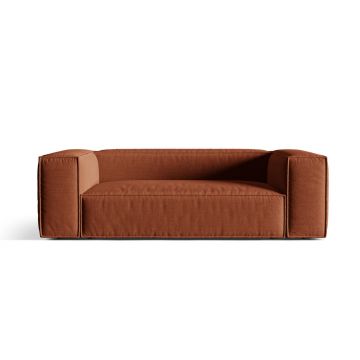 Canapea 3 locuri, Nuria-215, Micadoni Home, 210x110x72 cm, tesatura structurata chenille, caramiziu