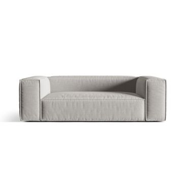 Canapea 3 locuri, Nuria-215, Micadoni Home, 210x110x72 cm, tesatura structurata chenille, gri deschis
